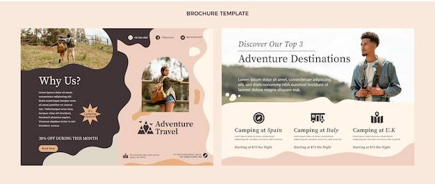 Free vector flat travel brochure template