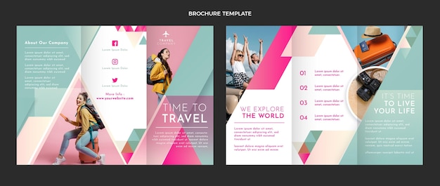 Free vector flat travel brochure template