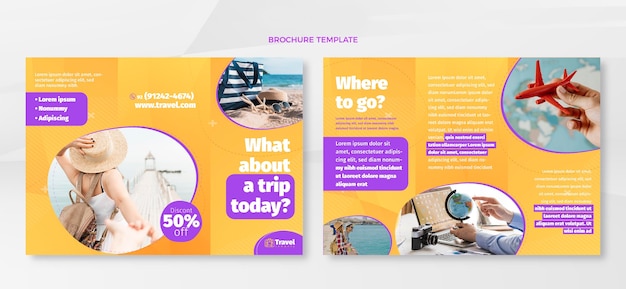 Flat travel brochure