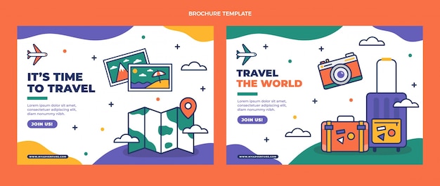 Free vector flat travel brochure