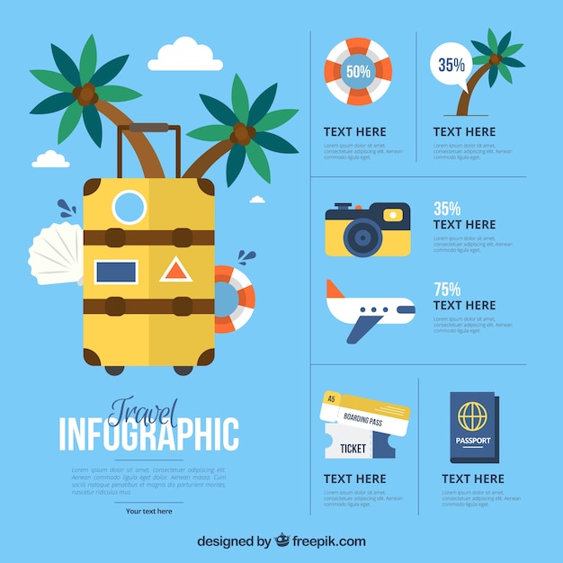 Flat travel elements for infography