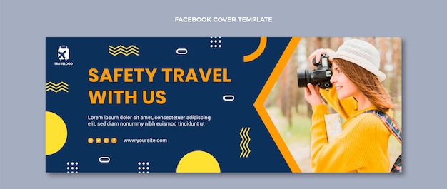 Flat travel facebook cover