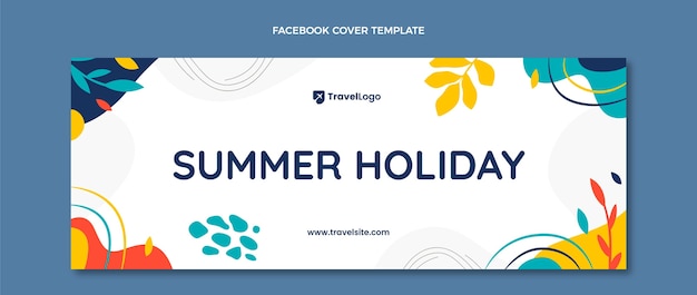 Free vector flat travel facebook cover