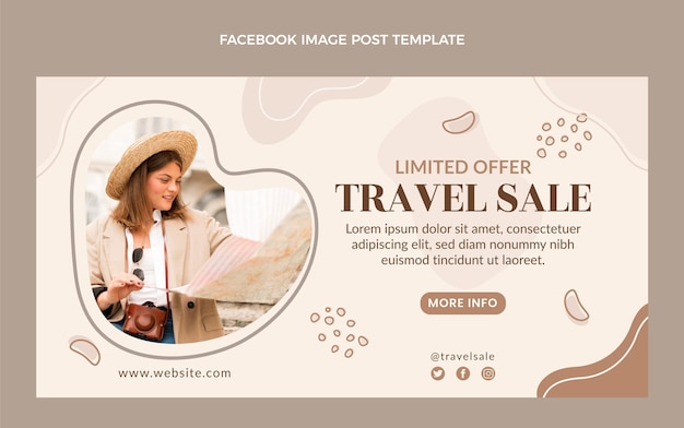 Free vector flat travel facebook post