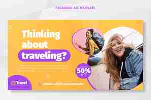 Free vector flat travel facebook template