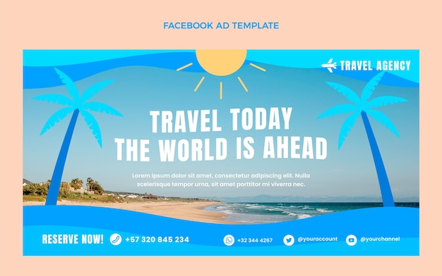 Free vector flat travel facebook template