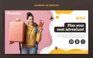 Free vector flat travel facebook template