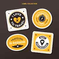 Free vector flat travel label collection