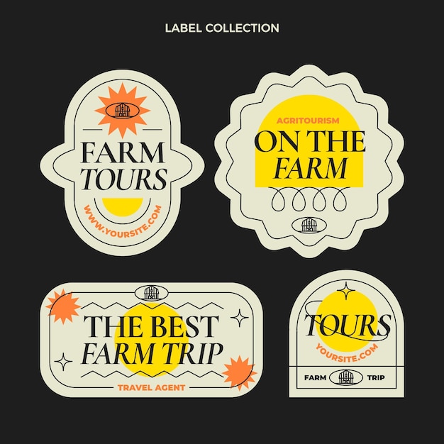 Free vector flat travel labels collection