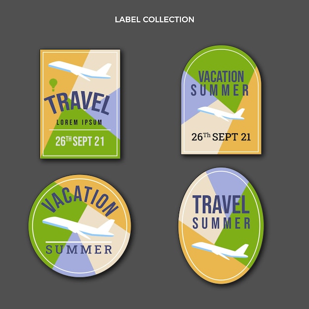 Flat travel labels template