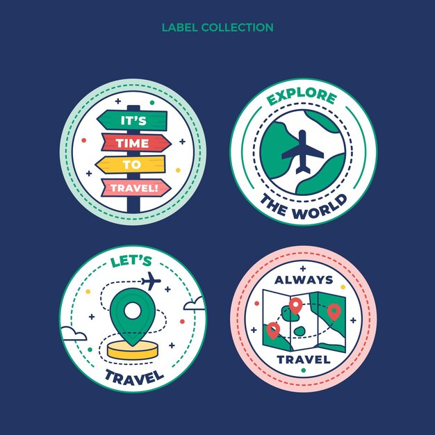 flat travel labels template