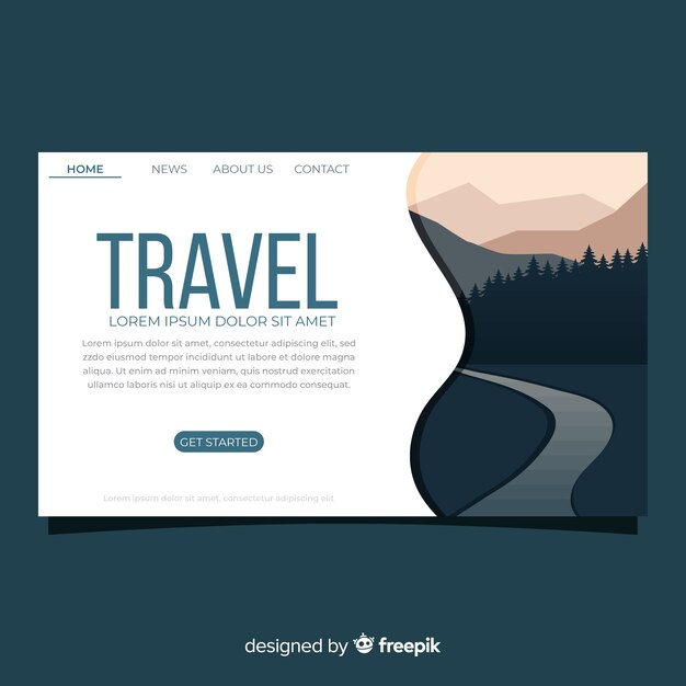 Flat travel landing page template