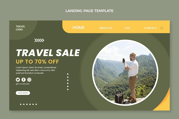 Flat travel landing page template