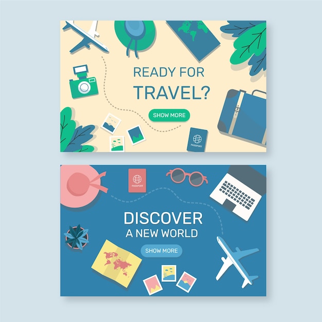 Free vector flat travel landing page