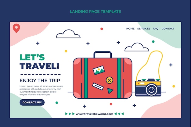 Flat travel landing page