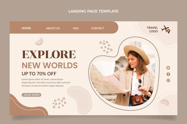 Free vector flat travel landing page