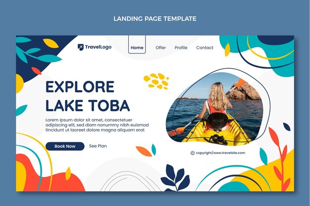 Flat travel landing page