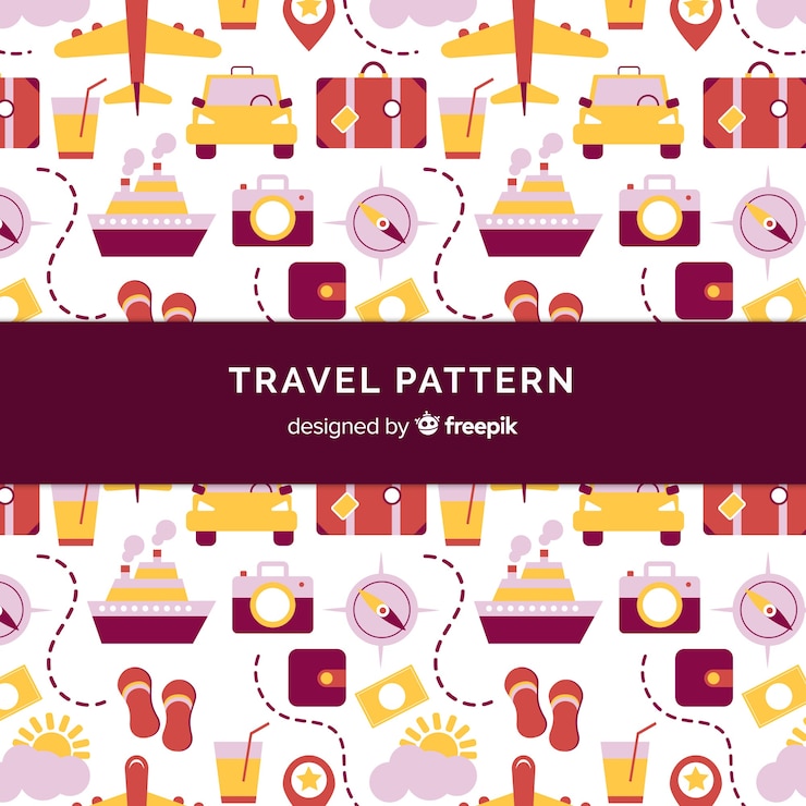 Free Vector flat travel pattern