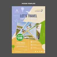 Free vector flat travel print template