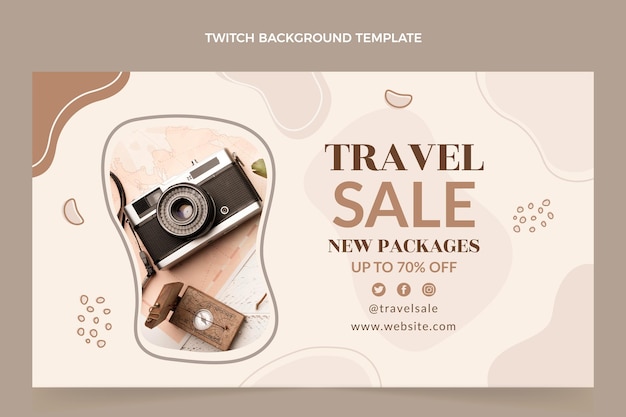 Free vector flat travel twitch background