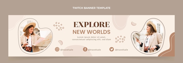 Flat travel twitch banner