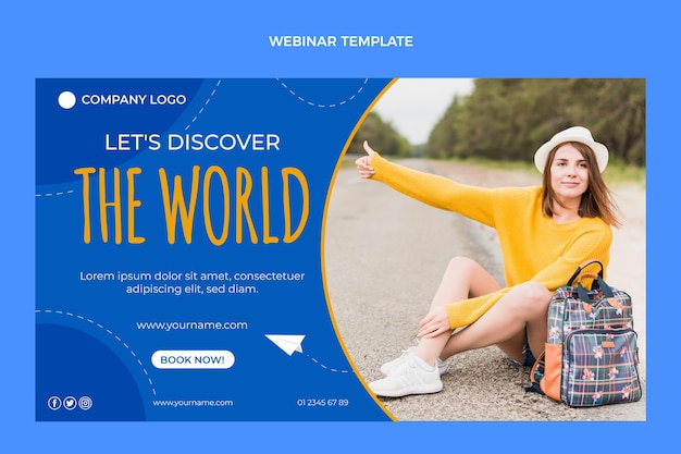 Flat travel webinar template