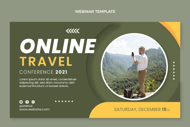 Flat travel webinar template
