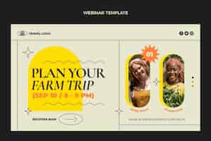 Vettore gratuito modello di webinar di viaggio piatto