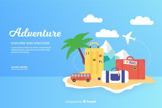 Flat traveling banner template