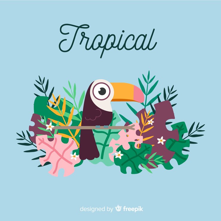 Free Vector flat tropical background
