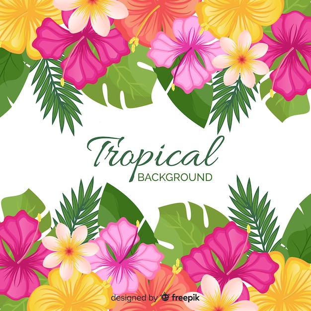 Free vector flat tropical background