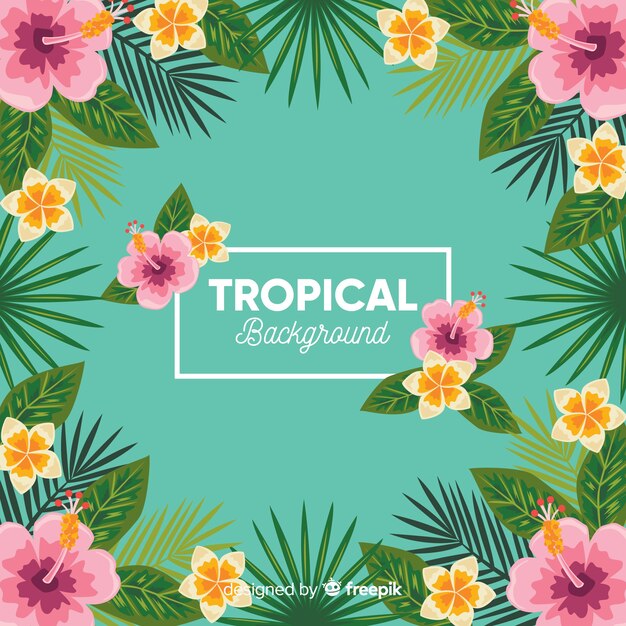 Flat tropical background