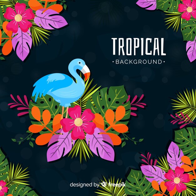 Flat tropical background