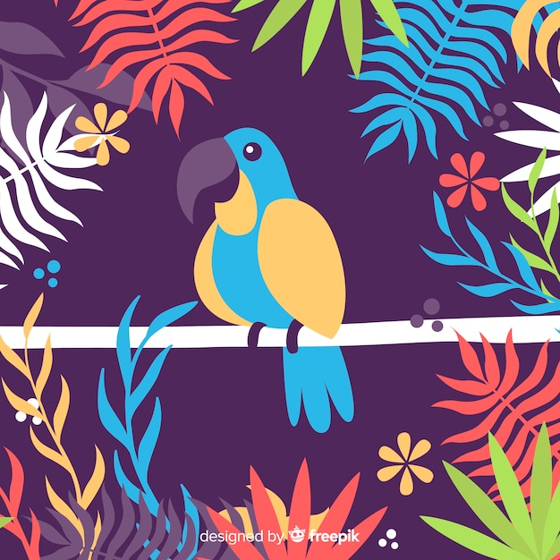 Flat tropical background