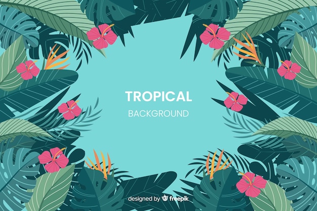 Flat tropical background