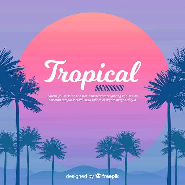 Free vector flat tropical background