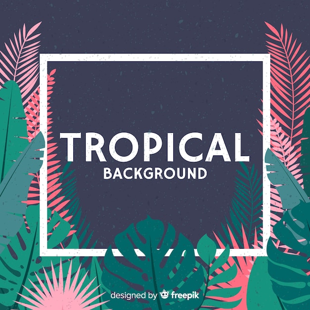 Flat tropical background