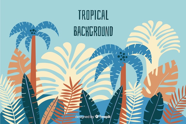 Free vector flat tropical background