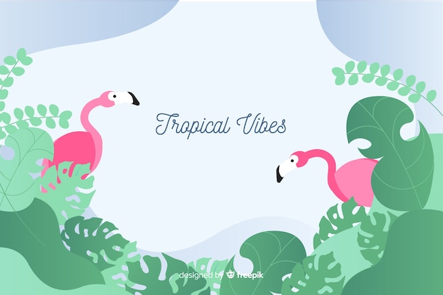 Flat tropical background