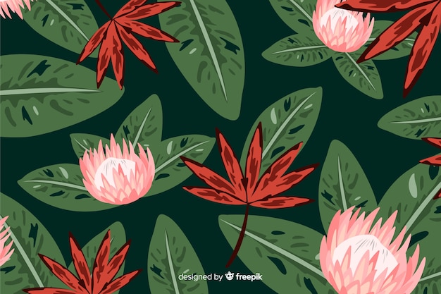 Free vector flat tropical background