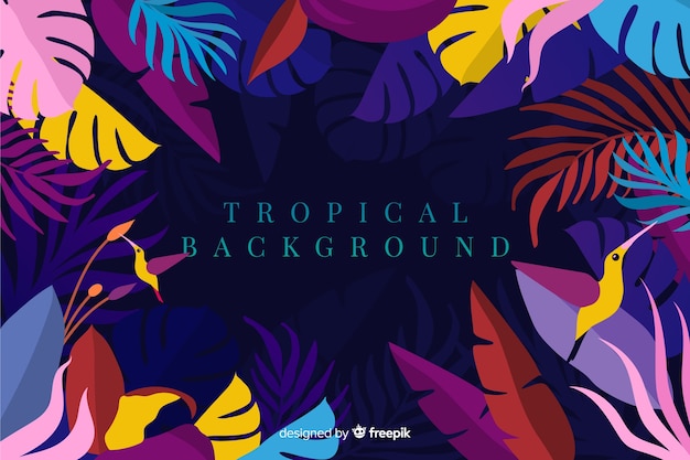 Free vector flat tropical background