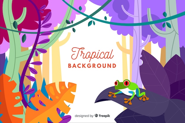 Flat tropical background