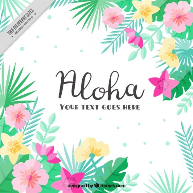 Free vector flat tropical flowers background