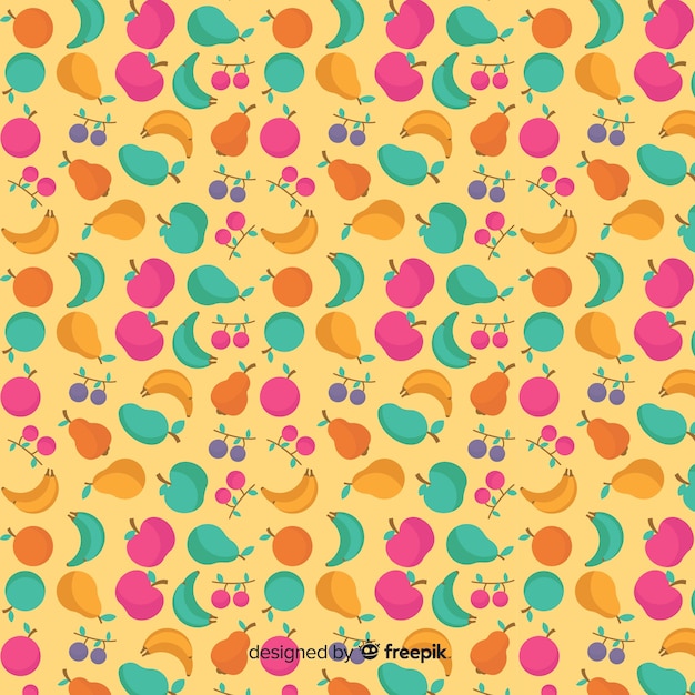 Flat tropical fruits pattern