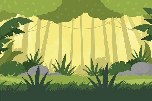 Free vector flat tropical jungle background