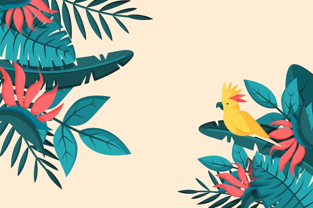 Free vector flat tropical leaves background