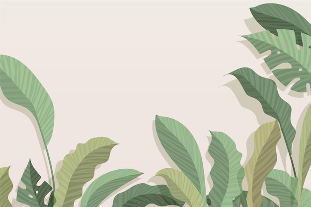 Free vector flat tropical leaves background