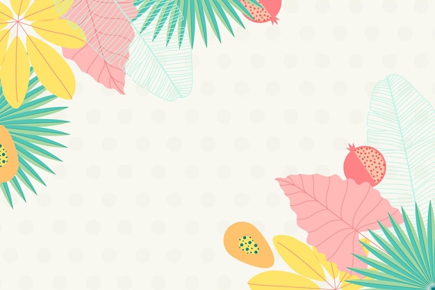 Free vector flat tropical leaves background