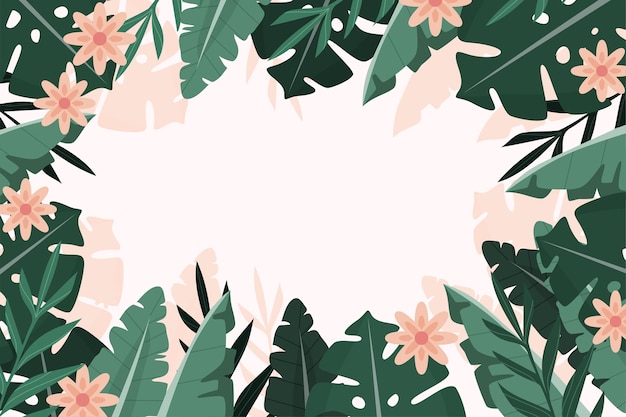 Free vector flat tropical leaves background