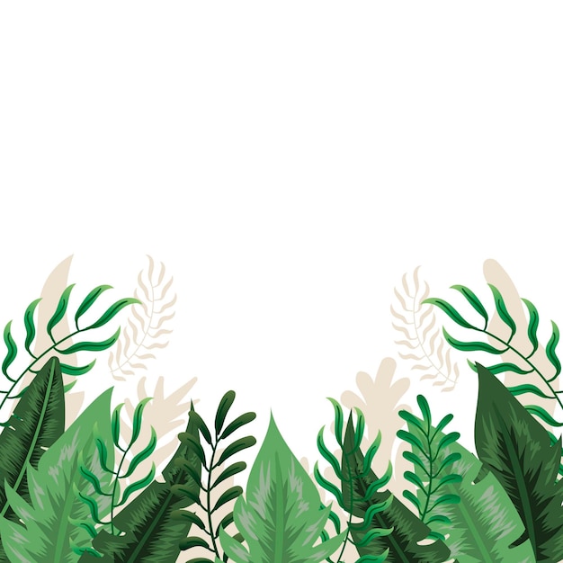 Free vector flat tropical leaves background